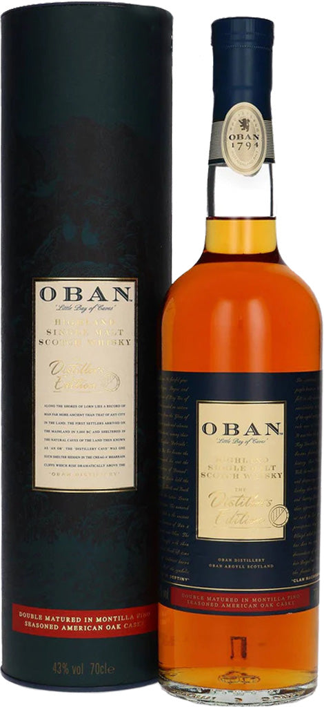 Oban Distillers Edition Double Matured Montilla Fino Seasoned American Oak Casks Single Malt Whisky 750ml