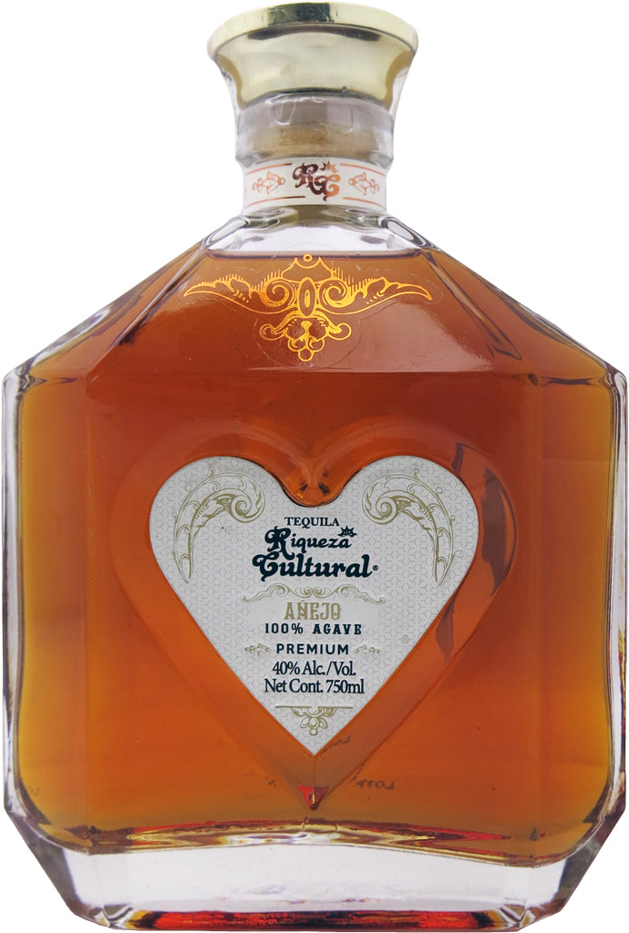 Riqueza Cultural Tequila Anejo Corazon Glass 750ml-0