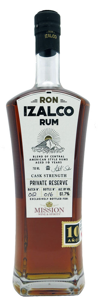 Ron Izalco "Mission Exclusive" Cask Strength Gran Reserva Rum 10 Year Old Private Reserve 61.7% 750ml