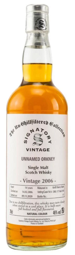 Signatory Unnamed Orkney 2006 14 Year Old Single Barrel Single Malt Whisky 750ml-0