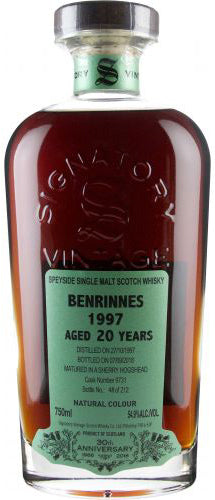 Signatory Benrinnes 30th Anniversary 1997 20 Year Old Single Malt Whisky 750ml