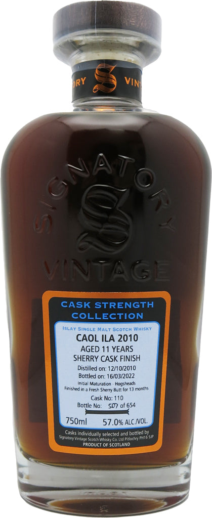Signatory Caol Ila 2010 11 Year Old Sherry Cask Finish Single Malt Whisky 750ml