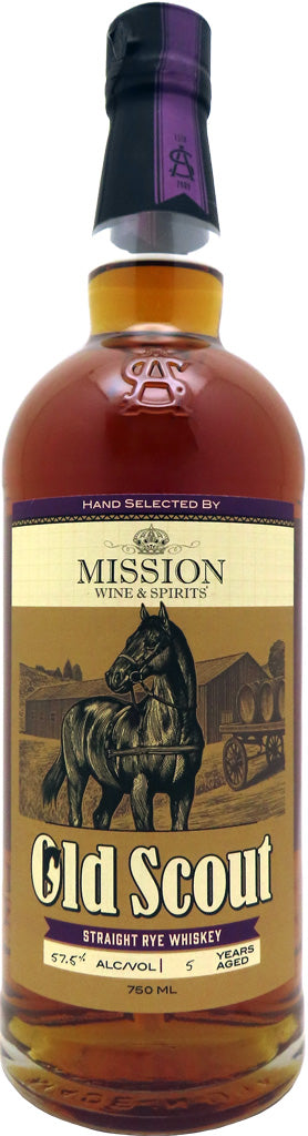 Smooth Ambler Old Scout "Mission Exclusive" 5 Year Old 57.5 ABV Cask Strength Single Barrel #31985 Straight Rye Whiskey 750ml-0