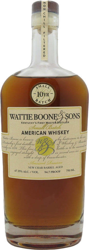 Wattie Boone & Sons American Whiskey Ancient Reserve 10 Year Old 750ml
