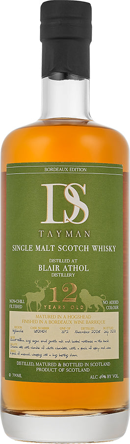 DS Tayman Blair Athol 12 Year Old First Edition Single Malt Scotch Whisky 750ml