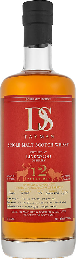 DS Tayman Linkwood 12 Year Old Second Edition Single Malt Scotch Whisky 750ml