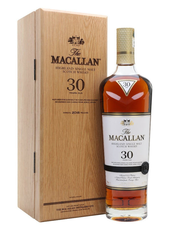 The Macallan Sherry Oak 30 Year Old Single Malt Whisky 750ml