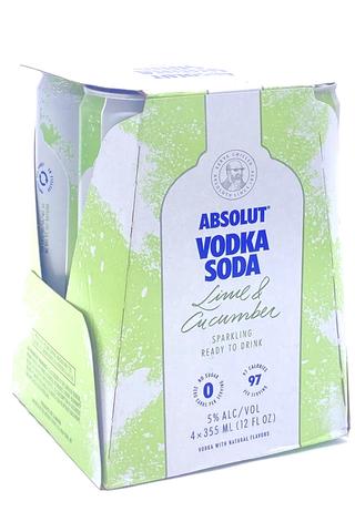 Absolut Vodka & Soda Lime 4pk Cans 355ml-0