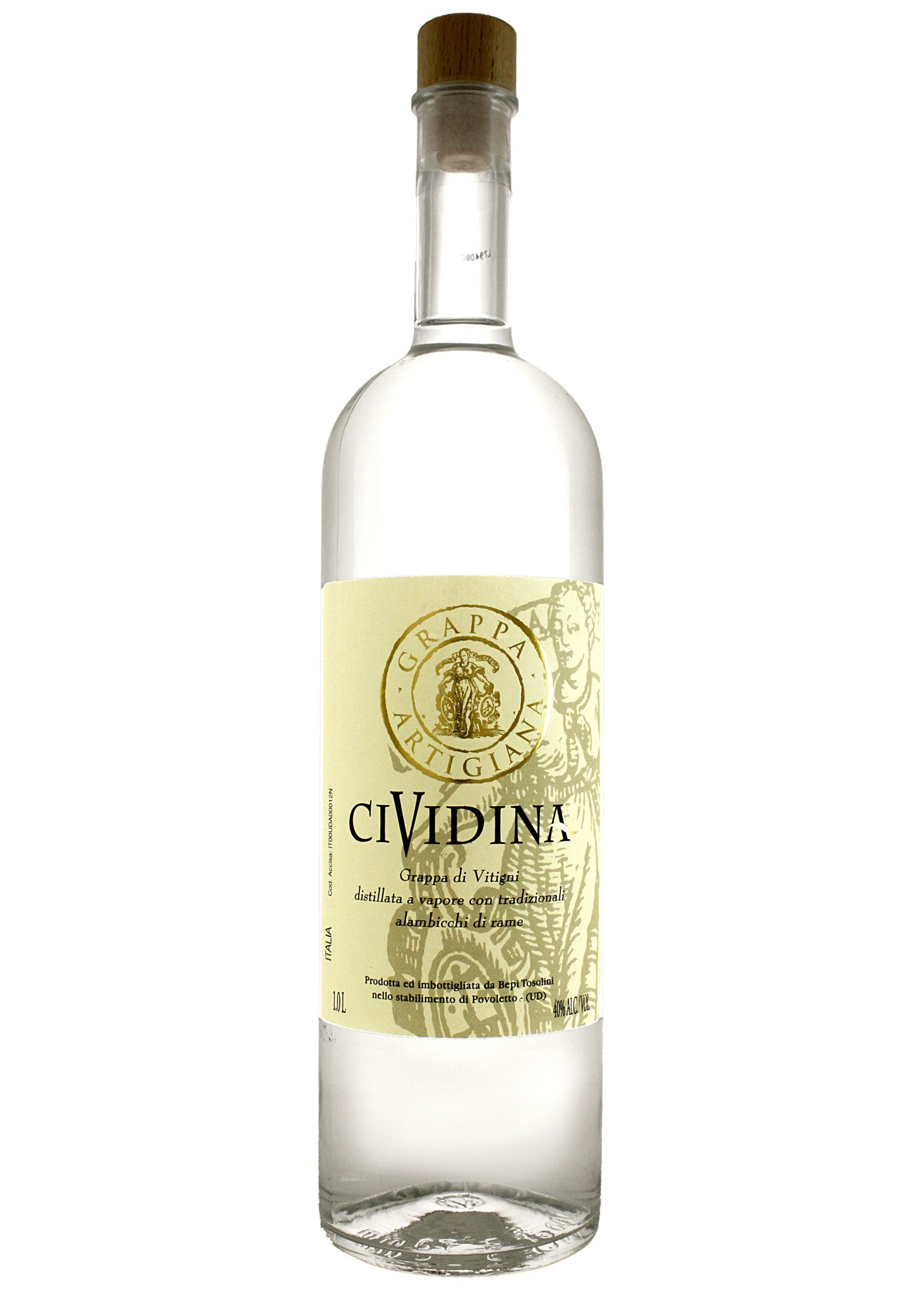 Bepi Tosolini Cividina Grappa 1L-0