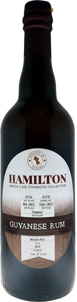 Hamilton "Mission Exclusive" 8 Year Old DDL Wooden Pot Still Single Barrel #15241 Cask Strength 67.5% Rum 2012 750ml-0