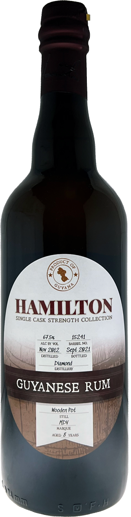 Hamilton "Mission Exclusive" 8 Year Old DDL Wooden Pot Still Single Barrel #15241 Cask Strength 67.5% Rum 2012 750ml